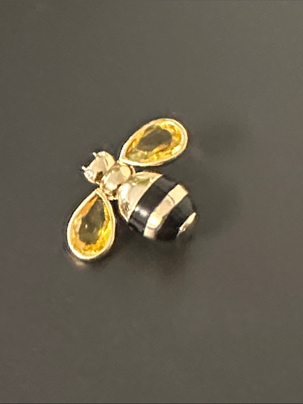 Talbots Gold Bee Brooch with Black and Yellow Accents